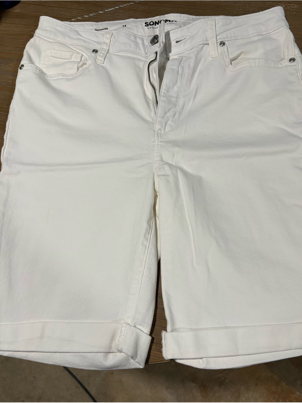 SONOMA White Flat Front Casual Shorts